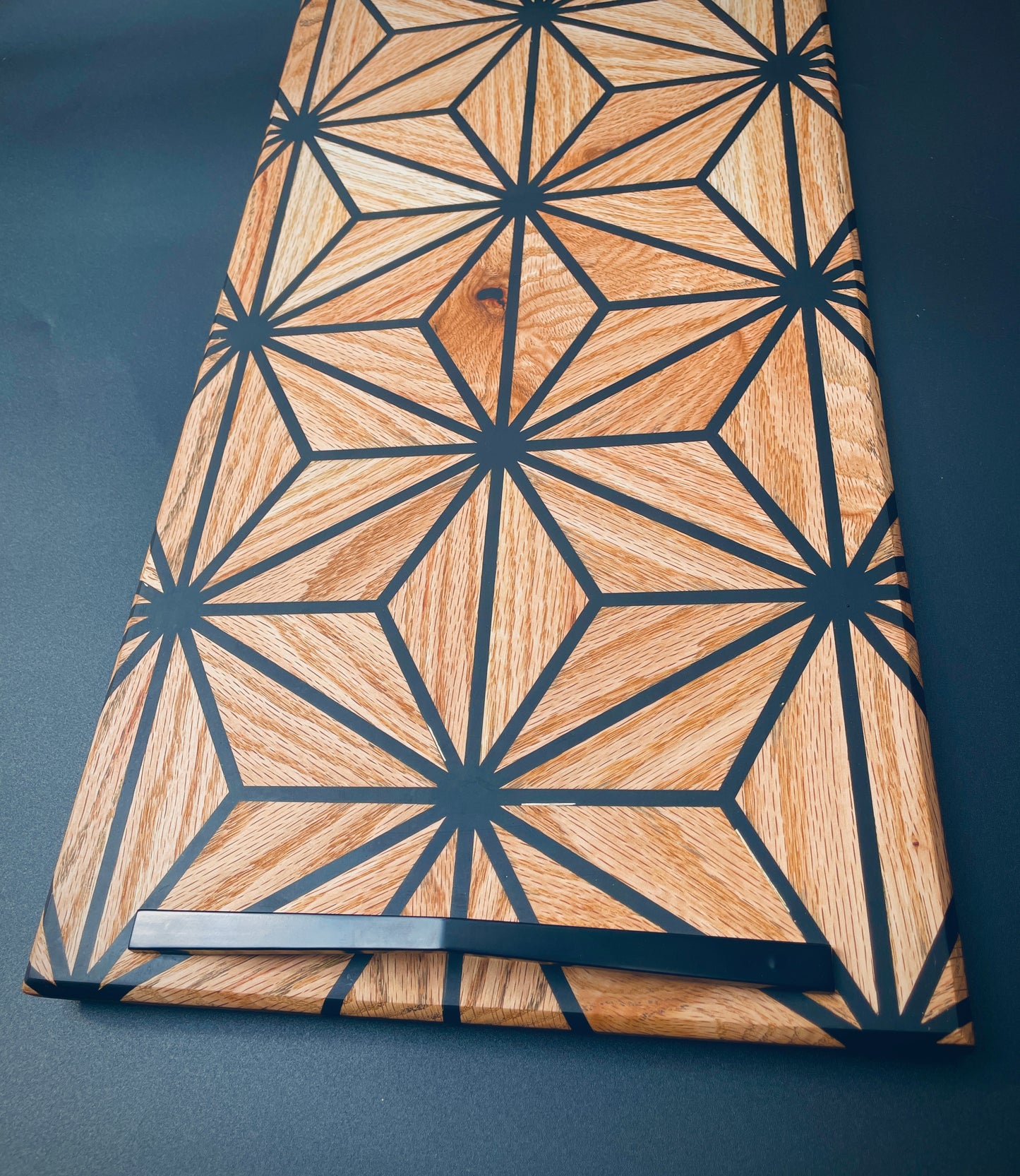Geometric Oak & Resin Charcuterie Board