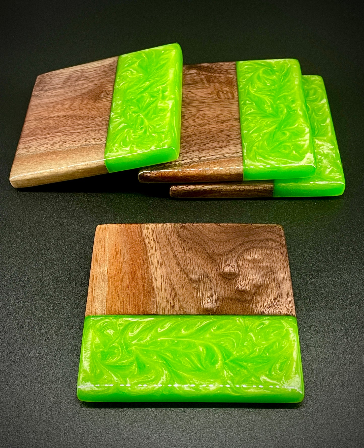 Green Apple X Walnut Coasters