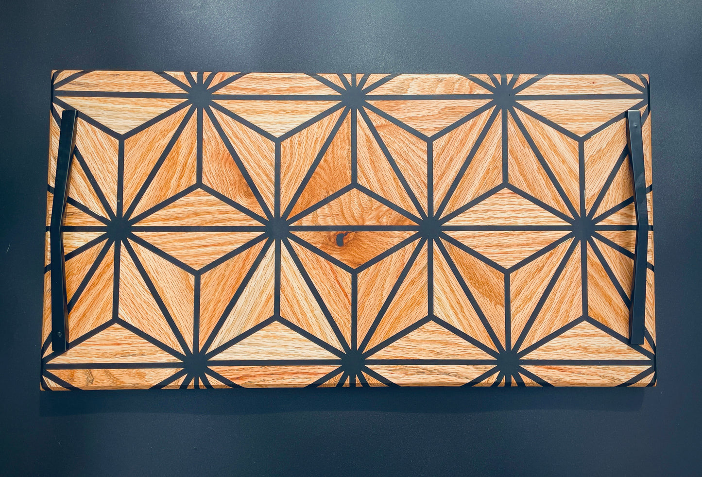 Geometric Oak & Resin Charcuterie Board