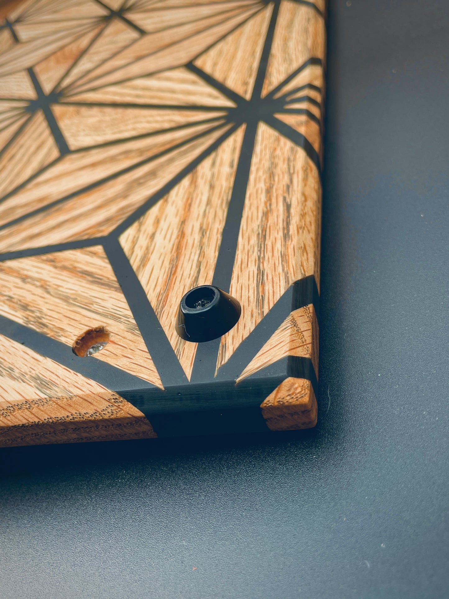 Geometric Oak & Resin Charcuterie Board